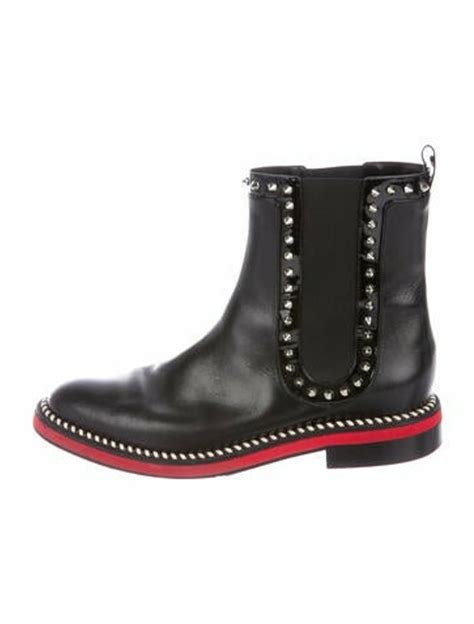 christian louboutin spike accents leather chelsea boots black shopstyle