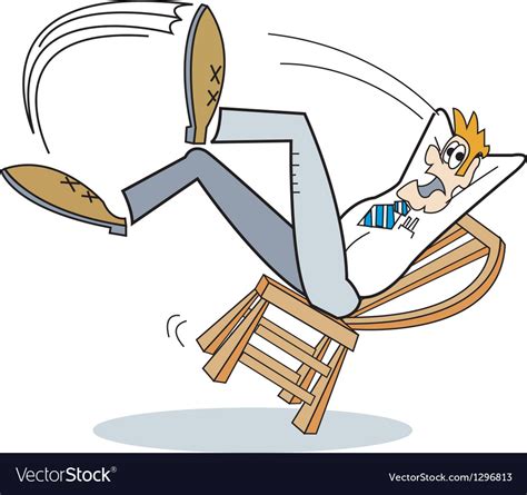 Man Falling Off Chair Royalty Free Vector Image