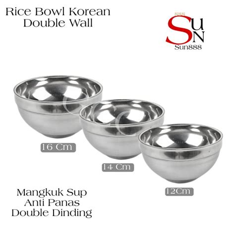 Jual Sun Mangkok Korea Stainless Tebal Mangkuk Sop Korea Double Wall