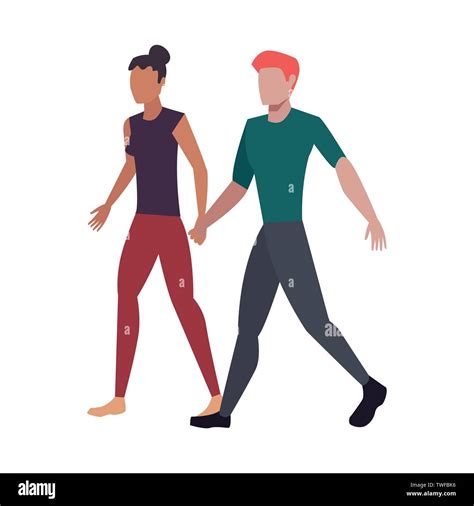 Man And Woman Holding Hands Couple Vector Illustration Stock Vector