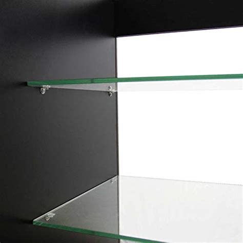 Retail Glass Shelf Product Display Shop Counter Showcase Lockable Cabinet Unit Black K1200