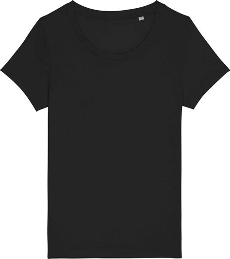 Damen Basic Shirt Aus Bio Baumwolle Black Grundstoff Net