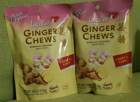 Prince Of Peace Ginger Candy Chews With Lychee 4 Oz Pack Of 2