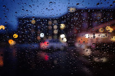 Bokeh Cityscape Urban Mood Rain Drops Glass Others Hd Wallpaper