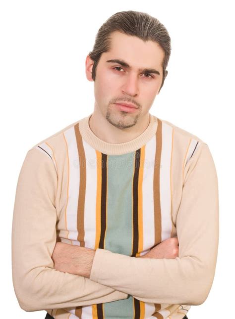 Disappointed Man In Sweater Isolated Stock Image Image Of Isolated Hair