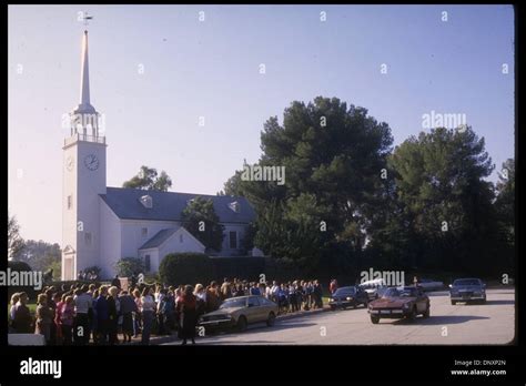 Hollywood, CA, USA; RICKY NELSON's funeral service and church are shown
