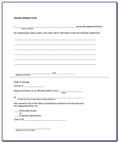 Affidavit Form Fillable For Ma Printable Forms Free Online