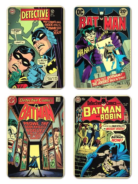 Batman Retro Comic Cover Coasters Set Of 4 Batman Comic Book Cover