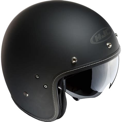 Hjc Fg 70s Solid Black Open Face Motorcycle Helmet Retro Sun Visor Road