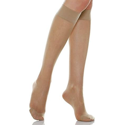 8 15 Mmhg Lite Compression Knee High Stockings Graduated Compression And Support Hosiery Fine