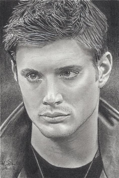 Supernatural Dean Winchester Original Colored Pencil Drawing Jensen