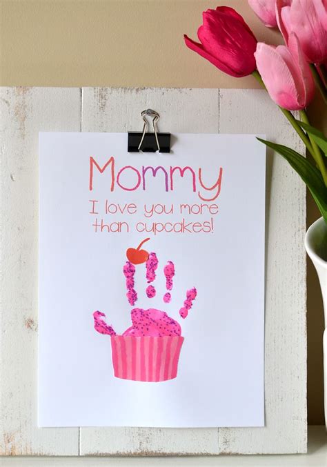Cupcake Handprint T For Mothers Day Free Printables Free
