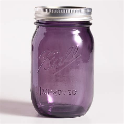 Purple Glass 1 Pint Heritage Ball Jars Set Of 6 Ball Mason Jars Ball Jars Glass Mason Jars