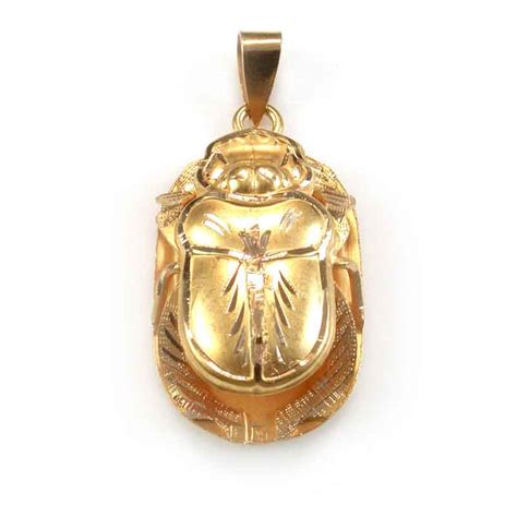 18k Gold Scarab Pendant Egyptian Jewelry Egypt7000
