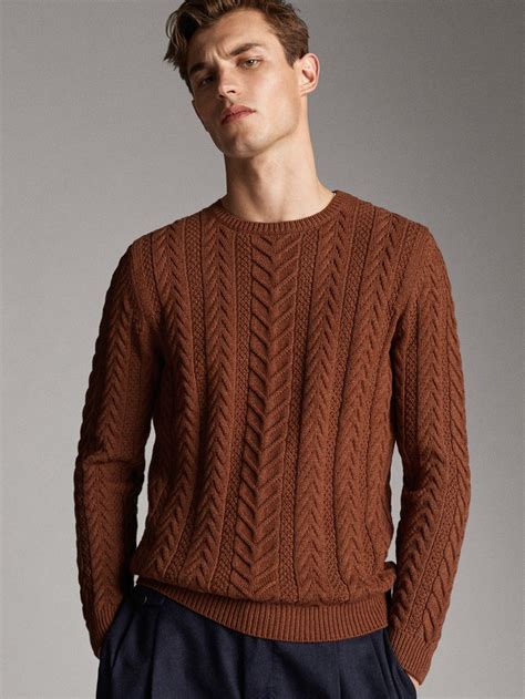 Hand knitted sweaters knitting designs cable knit sweaters color patterns hand knitting knitwear men sweater pullover wool. Massimo Dutti - MEN - CABLE-KNIT COTTON SWEATER ...