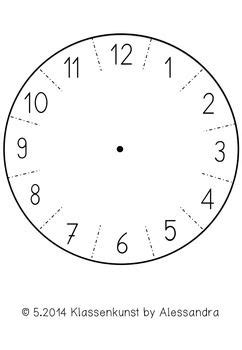 Zur anzeige der uhrzeit ist das zifferblatt in gleichmäßige abschnitte unterteilt. Bastelvorlage Uhr // Clock template | DaF | Recursos didácticos, Cuadernos und Reloj