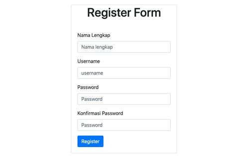 Cara Membuat Form Registrasi Dengan Php