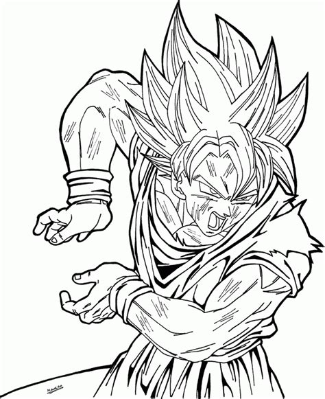 Dragon ball z goku super saiyan 2 coloring pages are a fun way for kids of all ages to develop creativity, focus, motor skills and color recognition. Goku Super Saiyan Coloring Pages - Coloring Home