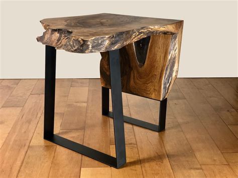 In Stock Live Edge Waterfall End Table Natural Edge Side Table