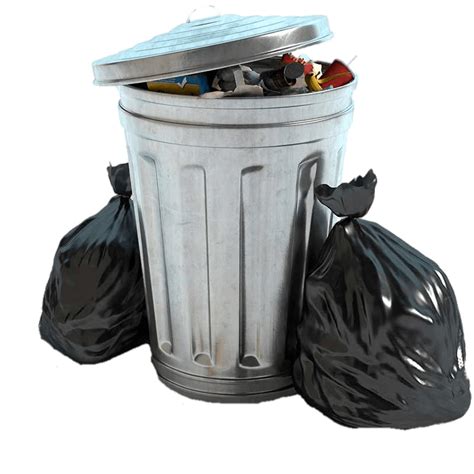 Garbage Bin And Two Black Bags Transparent Png Stickpng