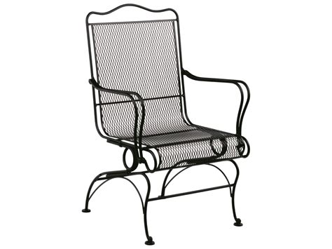 Woodard Tucson Mesh Wrought Iron High Back Coil Spring Dining Arm Chair