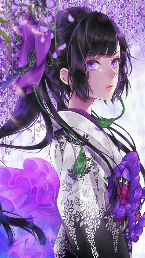 The 2 elves from kuroinu too. Beautiful Anime Girl With Black Hair And Purple Eyes