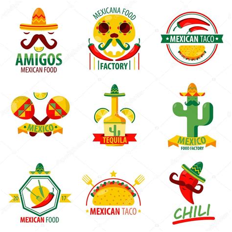 Mexican Food Logo Emblems — Stock Vector © Sonulkaster 142839879