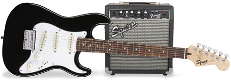 Squier Pack Strat Sss Noire Frontman G Guitares Electriques