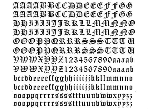 Create some memorable moments (projects) with these free old english fonts. Old English Font Alphabet 3/8" Black #830 Fused Glass ...