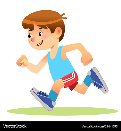 Boy Running Marathon Runner Or A Boy Running On Vector Image