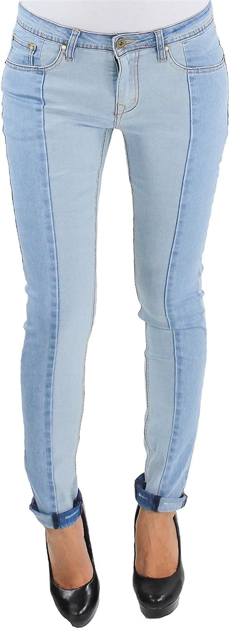 Damen Skinny Slim Fit Röhren Jeans Hose Stretch Hüft Baggy Damenjeans Blau Shl Amazonde Fashion