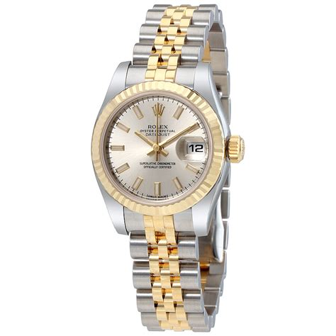 Rolex Lady Datejust 26 Silver Dial Stainless Steel and 18K ...