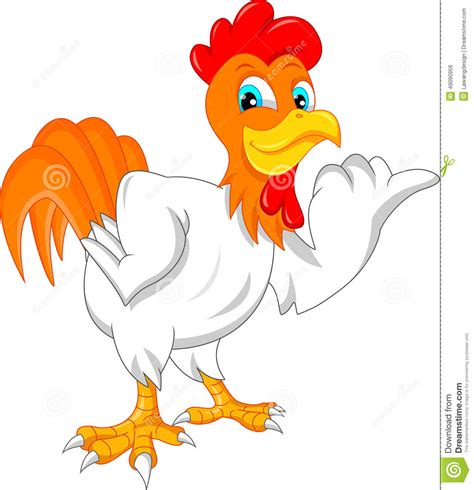 Cute Rooster Cartoon Stock Vector Illustration Of Chick