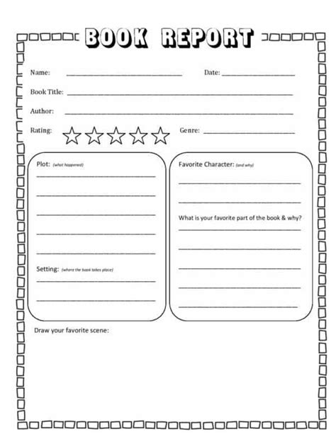Free Printable Book Report Template Book Report Templates First
