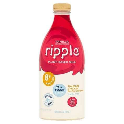 Ripple Vanilla Plant Based Milk 48 Fl Oz Shoprite