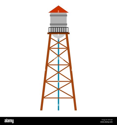 Water Tower Isolated Water Bearing Tower Vector Illustration Stock