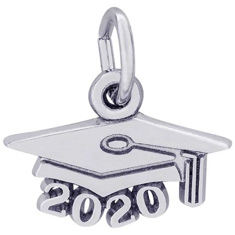 Rembrandt Graduation Cap 2020 Charm Sterling Silver Precious Accents