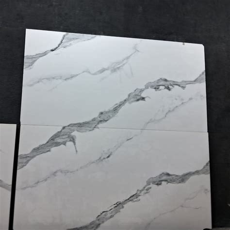 Polished Glazed Matte White Endless Statuario Tiles Size X Feet