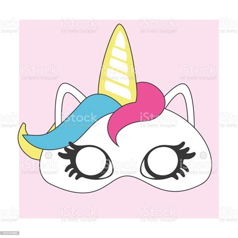 Printcute Unicorn Mask To Cut Out Perfect For Carnival Party Stock