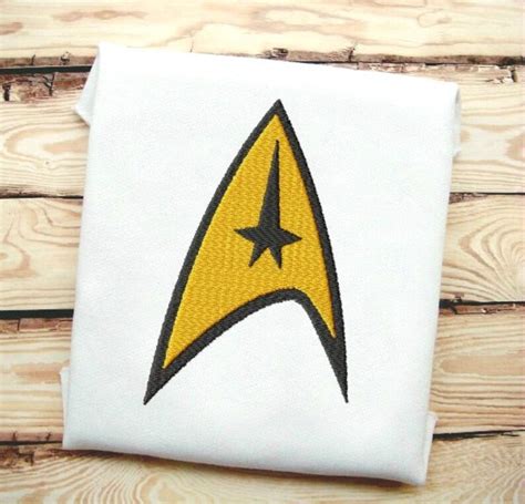 Star Trek Style Logo Fill Stitch Embroidery Design File In 9 Etsy