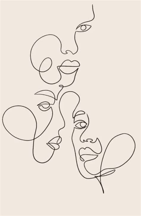 Line Drawing Line Art Drawings Line Art Design Embroidered Canvas Art