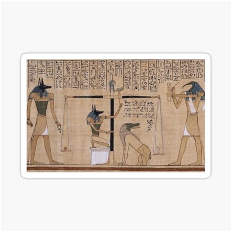 weighing the soul egyptians egyptian anubis weighing the heart of hunefer classic sticker