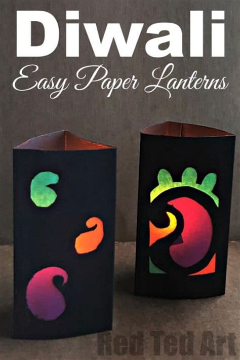Easy Kids Paper Lantern For Diwali Red Ted Art Easy Crafts For Kids