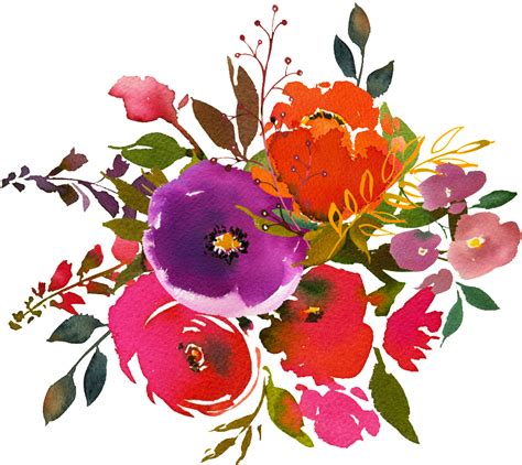 Hand Painting Watercolor Flower Png Transparent On Watercolor