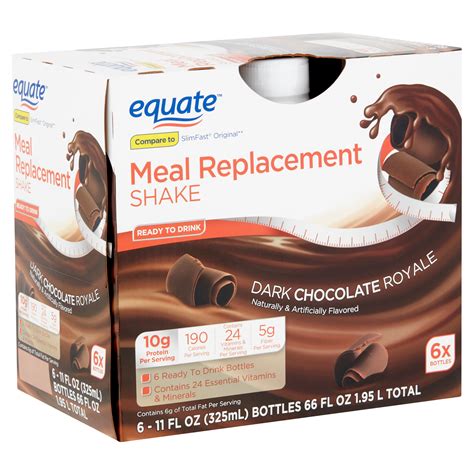 Equate Meal Replacement Shakes Dark Chocolate Royale 11 Fl Oz 6