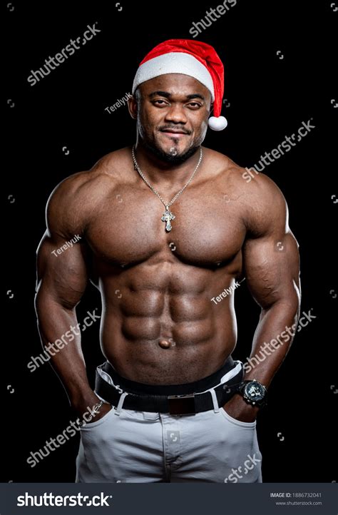 Very Muscular Afro American Man Naked Foto Stok Shutterstock