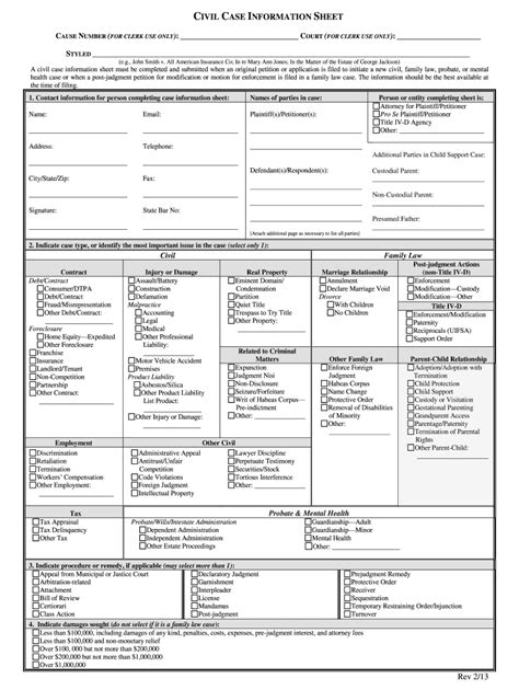 How To Fill Out Civil Case Information Sheet For Divorce Fill Out