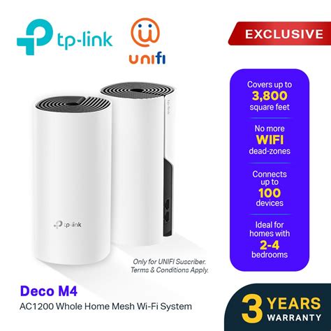 Mesh wifi systems are a great and simple way to beat dead spots compared to wifi extenders. (Exclusive-Unifi subscriber) TP-Link AC1200 Whole Home ...