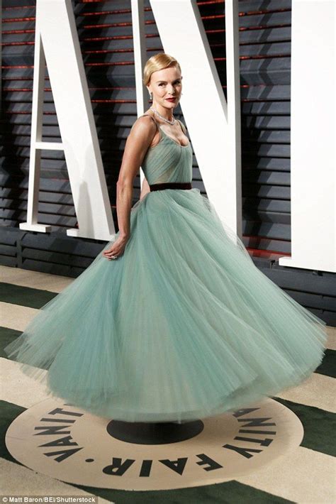 Kate Bosworth Stuns In Teal Fairtytale Gown Vanity Fair Oscar Party Teal Chiffon Dress