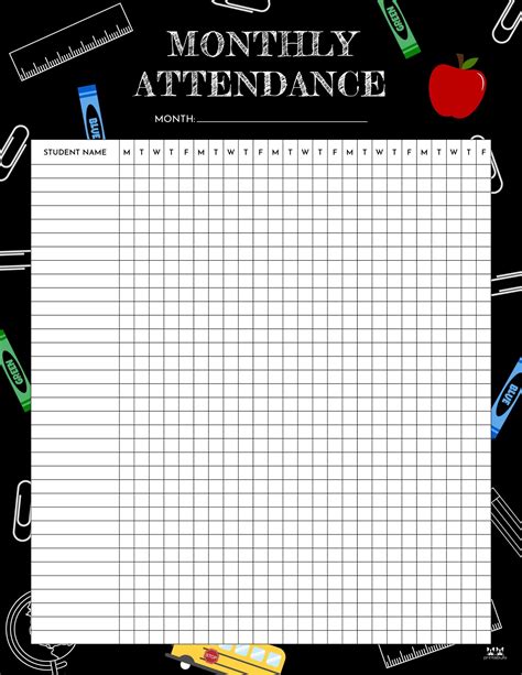 Homeschool Attendance And Grade Sheet Printable